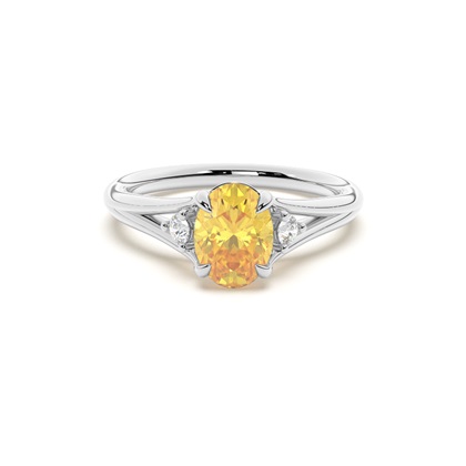 Split Shank Yellow Diamond Engagement Ring