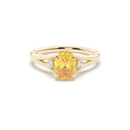 Split Shank Yellow Diamond Engagement Ring