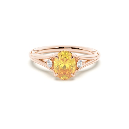 Split Shank Yellow Diamond Ring