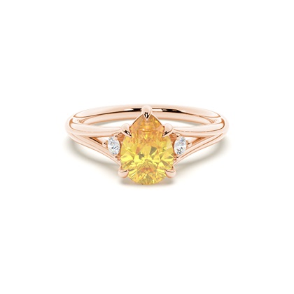 Split Shank Yellow Diamond Engagement Ring