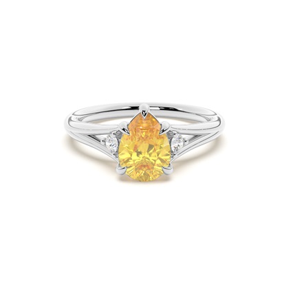 Split Shank Yellow Diamond Engagement Ring