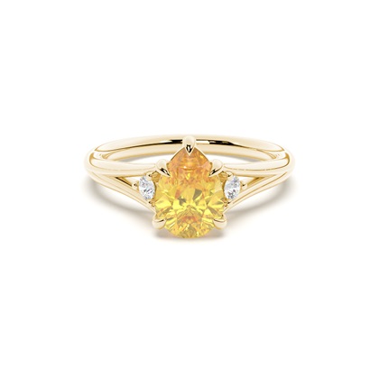 Split Shank Yellow Diamond Engagement Ring