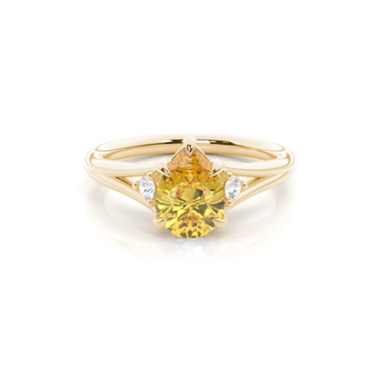 Split Shank Yellow Diamond Engagement Ring