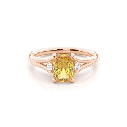 Split Shank Yellow Diamond Engagement Ring
