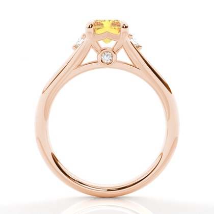 Gelber Diamantring mit geteiltem Schaft