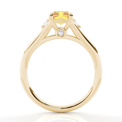 Gelber Diamantring mit geteiltem Schaft