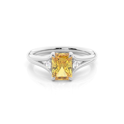 Split Shank Yellow Diamond Ring