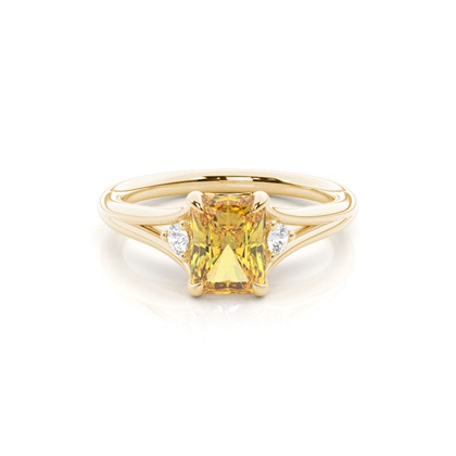 Split Shank Yellow Diamond Ring
