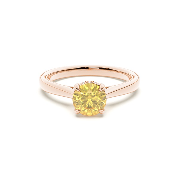 Hidden Halo Yellow Diamond Engagement Ring