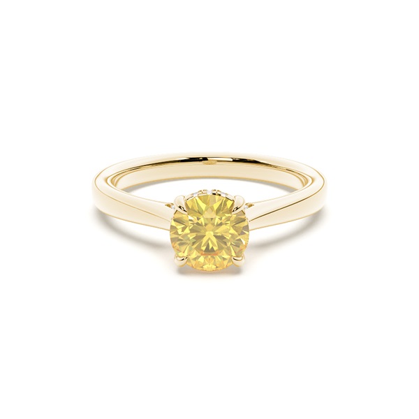 Hidden Halo Yellow Diamond Engagement Ring