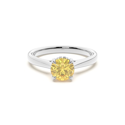 Hidden Halo Yellow Diamond Engagement Ring
