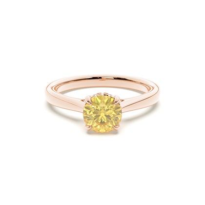 Hidden Halo Yellow Diamond Engagement Ring