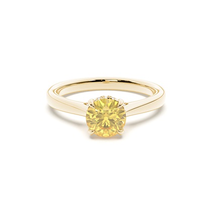 Hidden Halo Yellow Diamond Engagement Ring