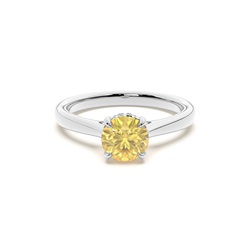 Hidden Halo Yellow Diamond Engagement Ring