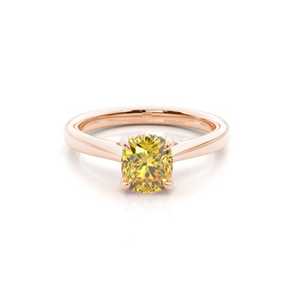 Hidden Halo Yellow Diamond Engagement Ring