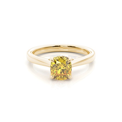 Hidden Halo Yellow Diamond Engagement Ring