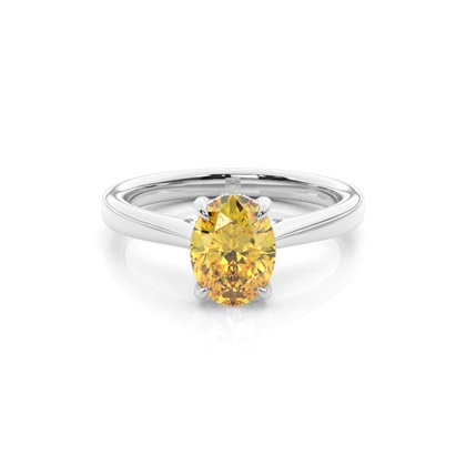 Oval Yellow Diamond Engagement Rings