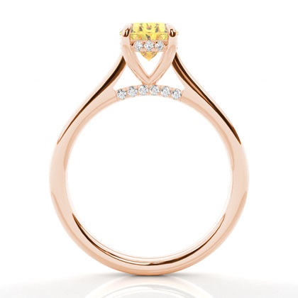 Versteckter Halo Verlobungsring mit gelbem Diamant