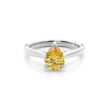 Pear Yellow Diamond Engagement Rings