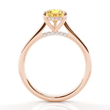 Versteckter Halo Verlobungsring mit gelbem Diamant