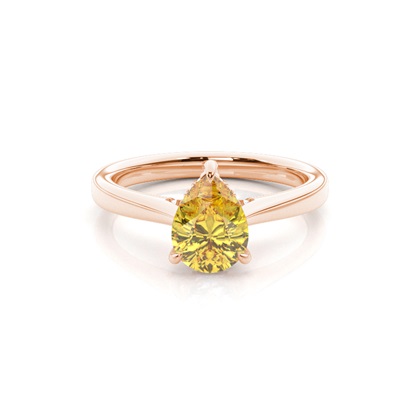 Hidden Halo Yellow Diamond Engagement Ring