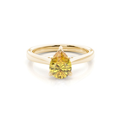 Hidden Halo Yellow Diamond Engagement Ring