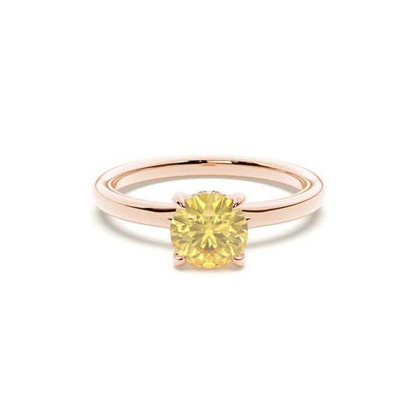 Hidden Halo Yellow Diamond Engagement Ring
