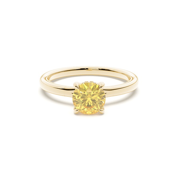Hidden Halo Yellow Diamond Engagement Ring