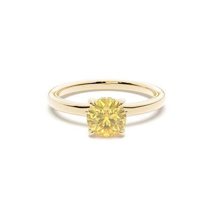 Hidden Halo Yellow Diamond Engagement Ring