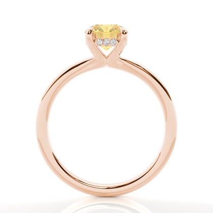 Versteckter Halo Verlobungsring mit gelbem Diamant