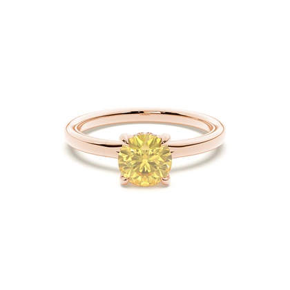 Hidden Halo Yellow Diamond Engagement Ring