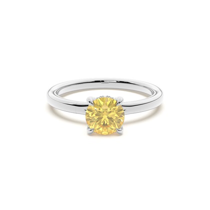 Hidden Halo Yellow Diamond Engagement Ring
