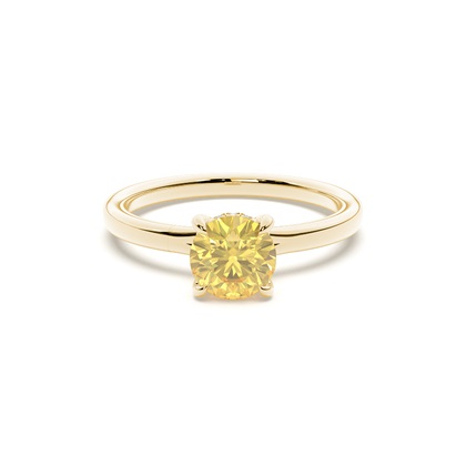 Hidden Halo Yellow Diamond Engagement Ring