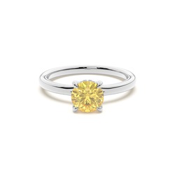 Hidden Halo Yellow Diamond Engagement Ring
