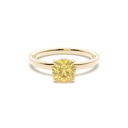 Hidden Halo Yellow Diamond Engagement Ring