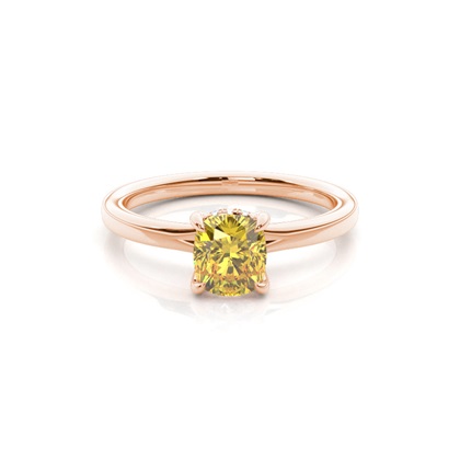 Hidden Halo Yellow Diamond Engagement Ring