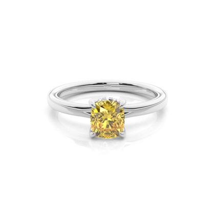 Hidden Halo Yellow Diamond Engagement Ring