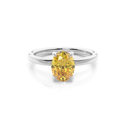 Hidden Halo Yellow Diamond Engagement Ring