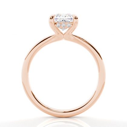 Princess Rose Gold Halo Engagement Rings