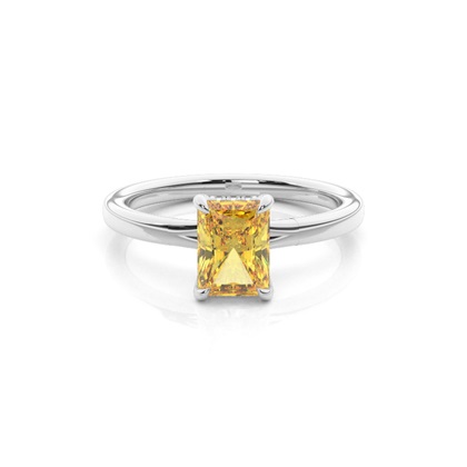 Hidden Halo Yellow Diamond Engagement Ring