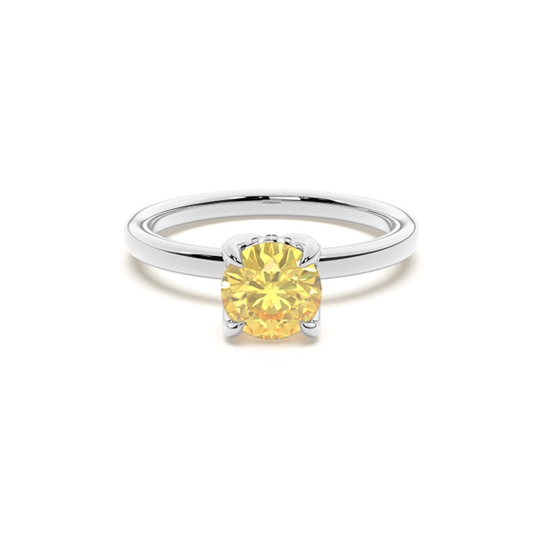 Hidden Halo Yellow Diamond Engagement Ring