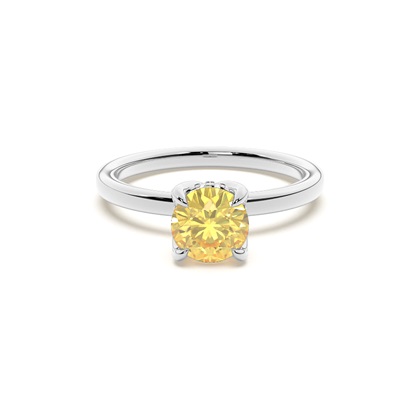 Hidden Halo Yellow Diamond Engagement Ring