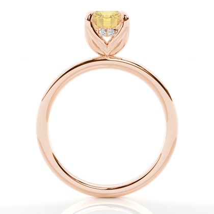 Versteckter Halo Verlobungsring mit gelbem Diamant