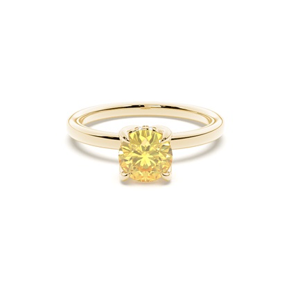 Hidden Halo Yellow Diamond Engagement Ring