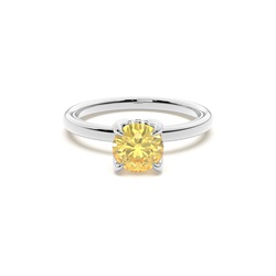 Hidden Halo Yellow Diamond Engagement Ring