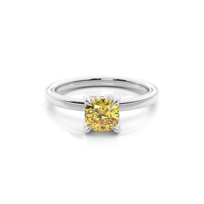 Hidden Halo Yellow Diamond Engagement Ring