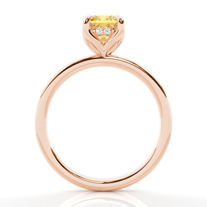 Versteckter Halo Verlobungsring mit gelbem Diamant