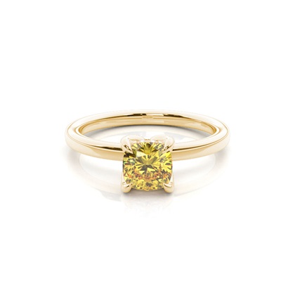 Hidden Halo Yellow Diamond Engagement Ring