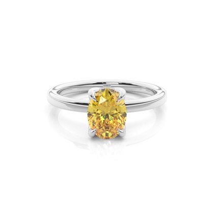 Hidden Halo Yellow Diamond Engagement Ring