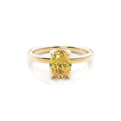 Hidden Halo Yellow Diamond Engagement Ring